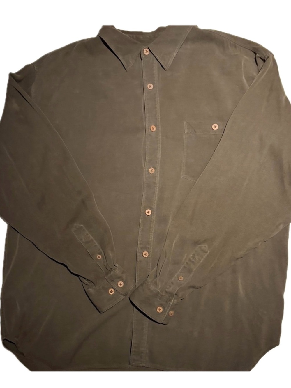 Tommy Bahama Men’s Brown 100% Silk Button Down Shirt XL